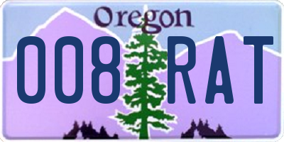 OR license plate 008RAT