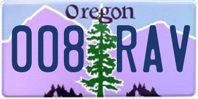 OR license plate 008RAV