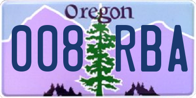 OR license plate 008RBA