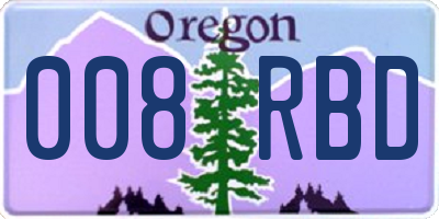 OR license plate 008RBD