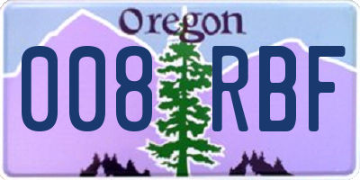 OR license plate 008RBF