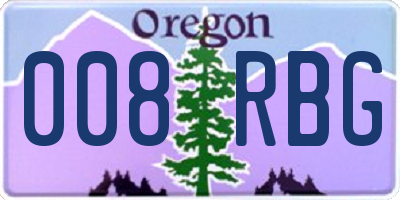 OR license plate 008RBG