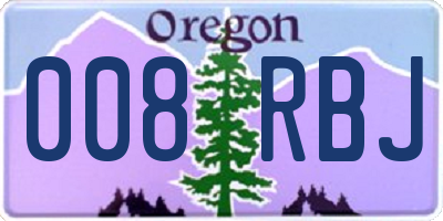 OR license plate 008RBJ