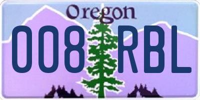 OR license plate 008RBL