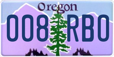 OR license plate 008RBO