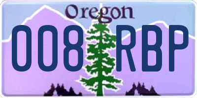 OR license plate 008RBP