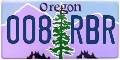 OR license plate 008RBR