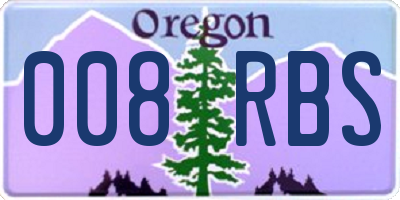 OR license plate 008RBS