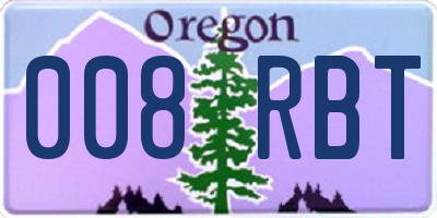 OR license plate 008RBT