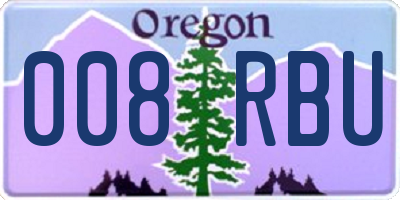 OR license plate 008RBU