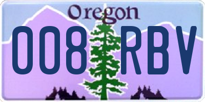 OR license plate 008RBV