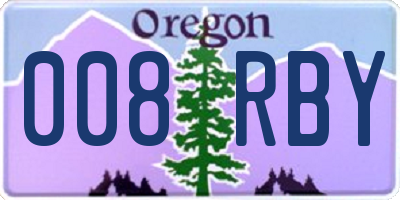 OR license plate 008RBY