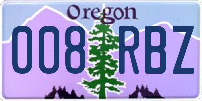 OR license plate 008RBZ