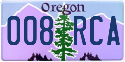 OR license plate 008RCA
