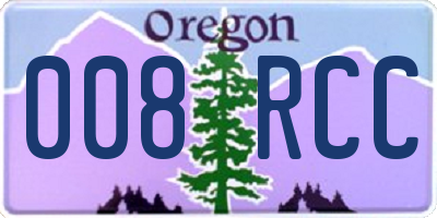 OR license plate 008RCC