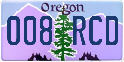 OR license plate 008RCD