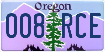 OR license plate 008RCE
