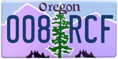 OR license plate 008RCF