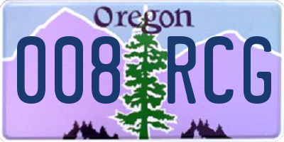 OR license plate 008RCG