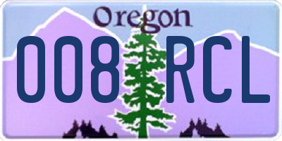OR license plate 008RCL