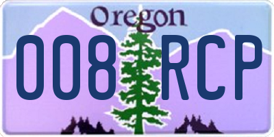 OR license plate 008RCP