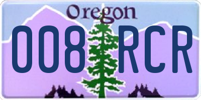 OR license plate 008RCR