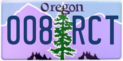 OR license plate 008RCT