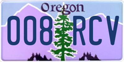 OR license plate 008RCV
