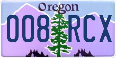OR license plate 008RCX