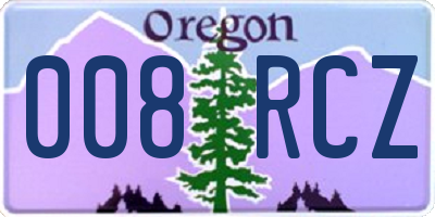 OR license plate 008RCZ