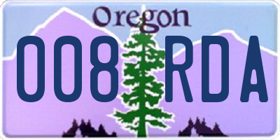 OR license plate 008RDA