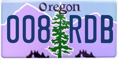 OR license plate 008RDB