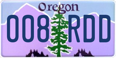 OR license plate 008RDD