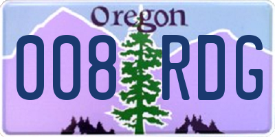 OR license plate 008RDG