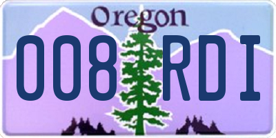 OR license plate 008RDI