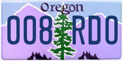 OR license plate 008RDO