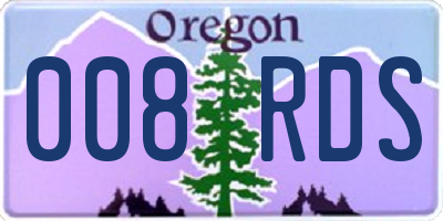 OR license plate 008RDS
