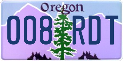 OR license plate 008RDT