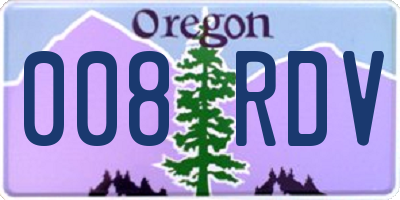 OR license plate 008RDV