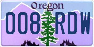 OR license plate 008RDW
