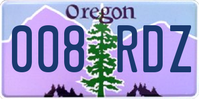 OR license plate 008RDZ