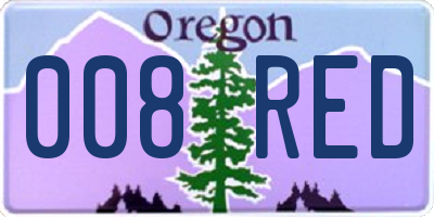 OR license plate 008RED