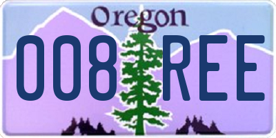 OR license plate 008REE