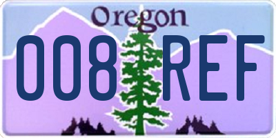 OR license plate 008REF
