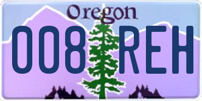 OR license plate 008REH