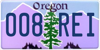 OR license plate 008REI