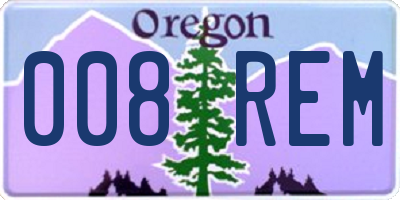 OR license plate 008REM