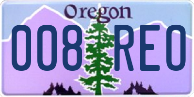 OR license plate 008REO
