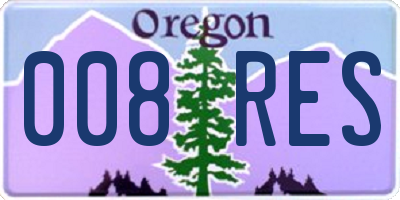 OR license plate 008RES
