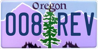 OR license plate 008REV